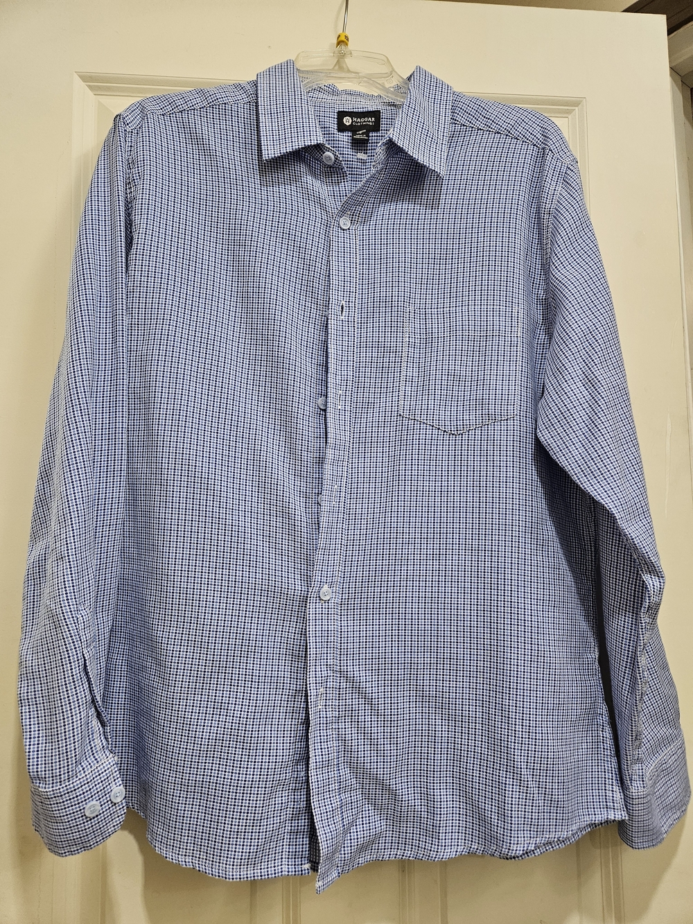 Van Heusen Light Blue Micro-Check Dress Shirt